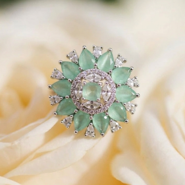 The Ethereal Mint Blossom Statement Ring