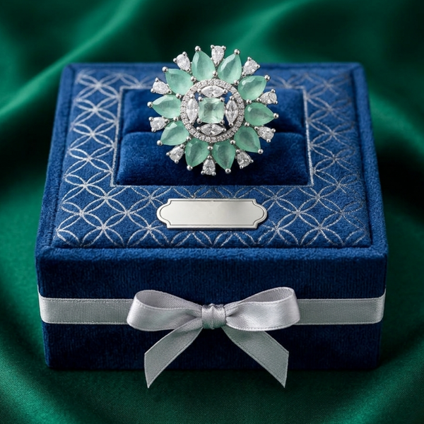 The Ethereal Mint Blossom Statement Ring