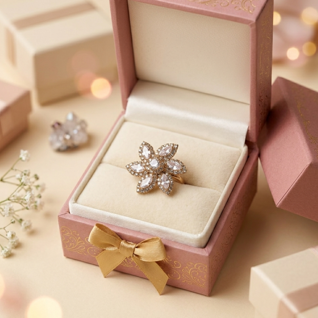 Stellar Blossom Statement Ring