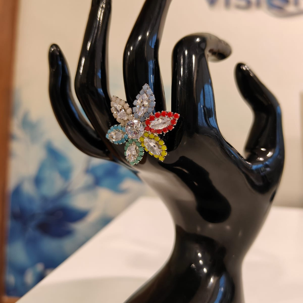 Vibrant Multi-Color Bloom Statement Ring