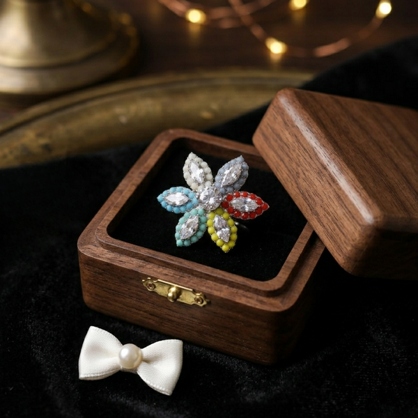 Vibrant Multi-Color Bloom Statement Ring