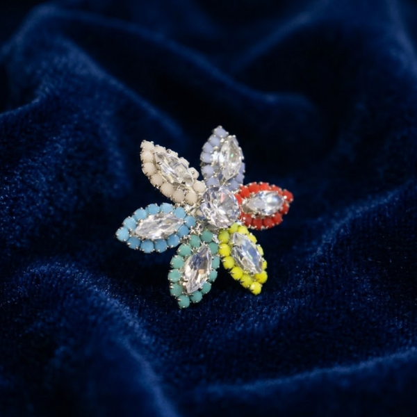 Vibrant Multi-Color Bloom Statement Ring