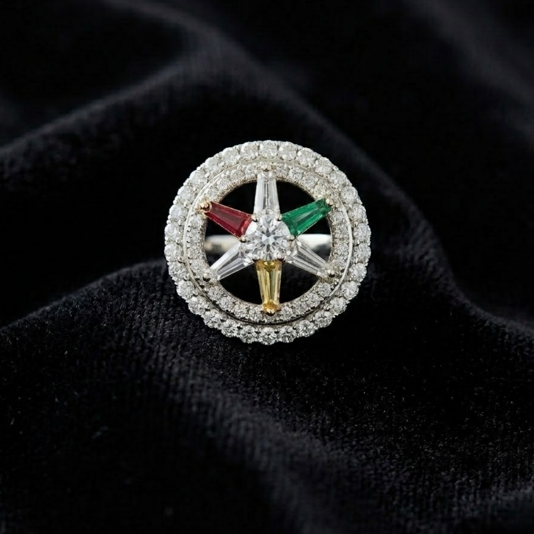 Prism Wheel Statement Ring
