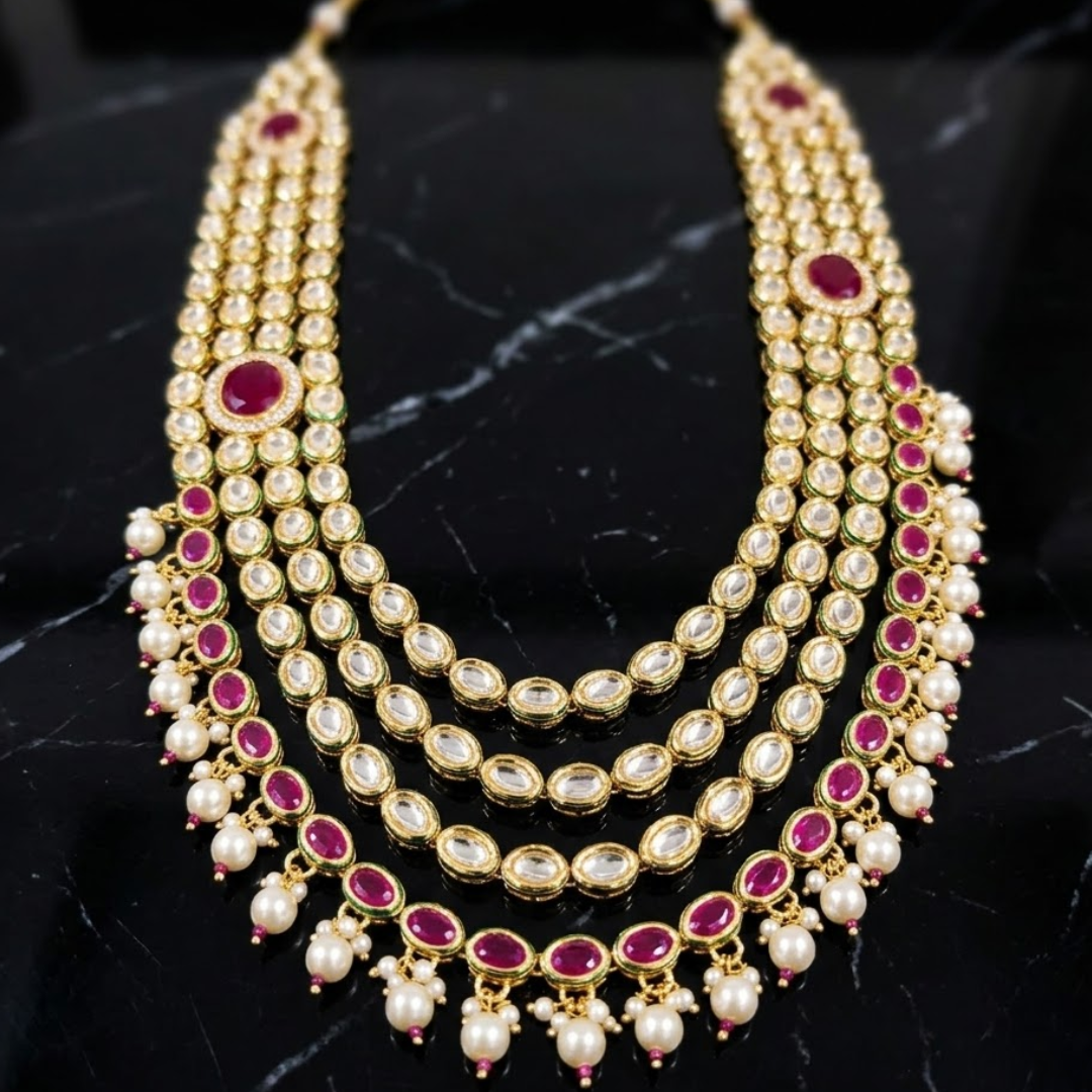 Ruby Layered Kundan Mala Set