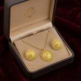 Jwanas Aurelia Filigree Mandala Set flat lay with floral background