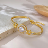 Jwanas Celeste Halo Bracelet Bracelet flat lay on light fabric