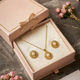 Jwanas Celestia Sunburst Set displayed in jewellery box packaging