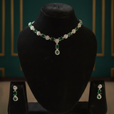 Emerald Queen Drop Necklace Set displayed on mannequin.