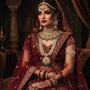 Bride wearing Jwanas Empress Emerald Kundan Bridal Choker Set