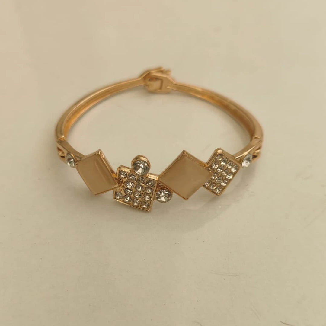 Jwanas Geometric Diamond Crystal Bangle Bracelet close-up