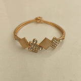 Jwanas Geometric Diamond Crystal Bangle Bracelet close-up