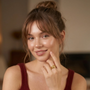 Model wearing Jwanas Lyra Textured Band Ring
