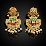 Matching Kundan Meenakari earrings from Rajwada Heritage Haar set