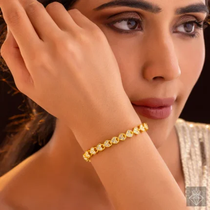 Anti-Tarnish AD Studded Hearty Tennis Bracelet✨