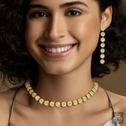 Anti-Tarnish AD Necklace Set With Earrings✨